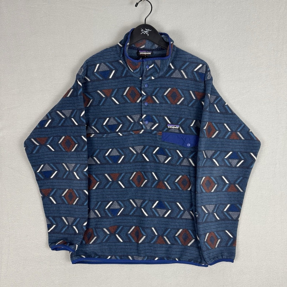 Patagonia Synchilla Aztec Stone Snap-T Pullover Fleece Mens Size Medium Outdoor